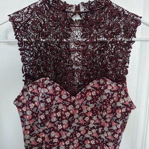 TELA - Urban Outfitters Floral Lace Top Crop